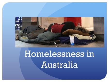 Homelessness in Australia