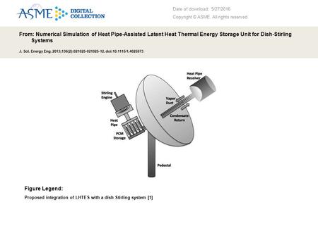 Date of download: 5/27/2016 Copyright © ASME. All rights reserved. From: Numerical Simulation of Heat Pipe-Assisted Latent Heat Thermal Energy Storage.