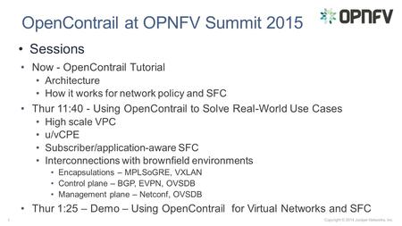 OpenContrail at OPNFV Summit 2015