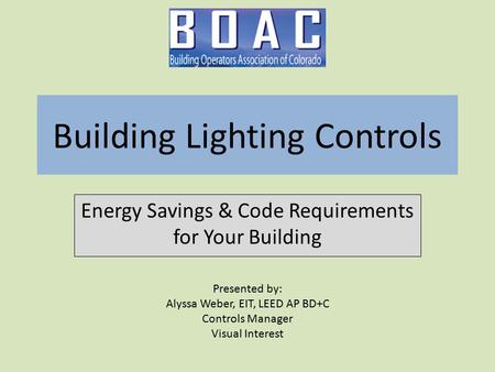 Building Lighting Controls