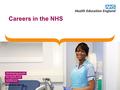 Careers in the NHS. Opportunities in the UK Health Sector Aims: To know more about the jobs in the health sector To explore a range of occupations To.