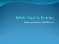 Midway, Iwo Jima, and Okinawa. SUHUPU…Internal Summary Directions: 1. Stand up, push your chair in and raise your hand. 2. On my command, find another.