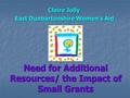 East Dunbartonshire Women’s Aid Claire Jolly Need for Additional Resources/ the Impact of Small Grants.