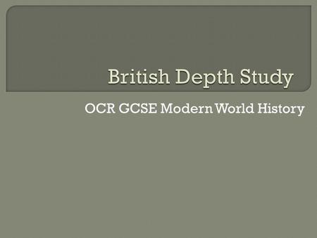 OCR GCSE Modern World History. Why were the Liberal Reforms introduced?  Changing Attitudes In the 1800’s, it was the belief that people were poor because.