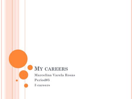 M Y CAREERS Marcelina Varela Rosas Period#5 3 careers.