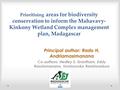 Prioritising areas for biodiversity conservation to inform the Mahavavy- Kinkony Wetland Complex management plan, Madagascar Principal author: Rado H.