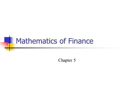 Mathematics of Finance