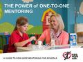 THE POWER of ONE-TO-ONE MENTORING A GUIDE TO KIDS HOPE MENTORING FOR SCHOOLS.