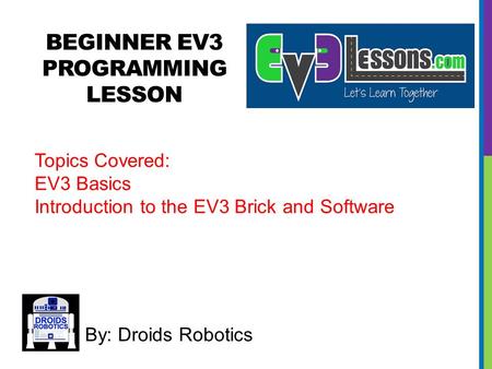 BEGINNER EV3 PROGRAMMING Lesson