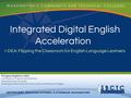 Integrated Digital English Acceleration I-DEA: Flipping the Classroom for English Language Learners Refugees: Neighbors United Jodi Ruback, Program Administrator.