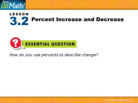 Percent Increase and Decrease