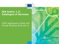 ISA Action 1.3: Catalogue of Services CPSV Application Profile WG Virtual Meeting 2016-04-12.