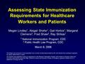 Assessing State Immunization Requirements for Healthcare Workers and Patients Megan Lindley 1, Abigail Shefer 1, Gail Horlick 1, Margaret Clemens 2, Fred.