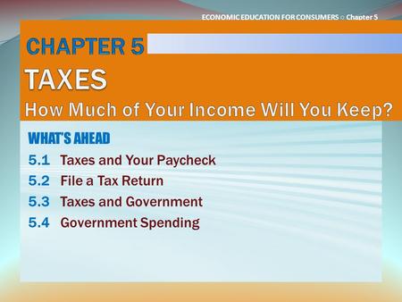 CHAPTER 5 TAXES How Much of Your Income Will You Keep?