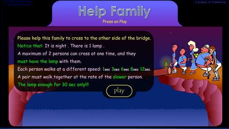 Pseudo code  Start  5 people 30 sec  Which pair should go first ?  1and3 (T)  1and 12(F)  Which one should go back?  1(T)  3(F)  Which one should.