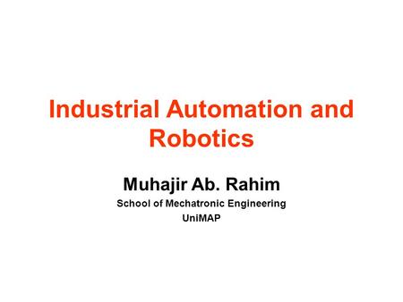 Industrial Automation and Robotics