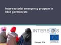 Inter-sectorial emergency program in Irbid governorate February February 2014.