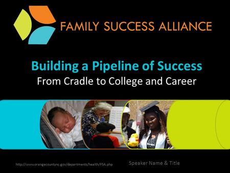 Building a Pipeline of Success From Cradle to College and Career  Speaker Name & Title.