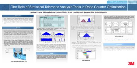 Andrew R Henry. 3M Drug Delivery Systems, Morley Street, Loughborough, Leicestershire. United Kingdom. The correlation chart illustrated the effect changing.