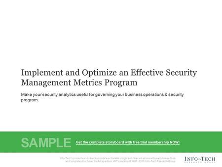 Info-Tech Research Group1 1 Info-Tech Research Group, Inc. is a global leader in providing IT research and advice. Info-Tech’s products and services combine.