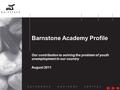 Barnstone Academy Profile Our contribution to solving the problem of youth unemployment in our country August 2011.