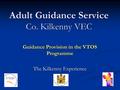 Adult Guidance Service Co. Kilkenny VEC Guidance Provision in the VTOS Programme The Kilkenny Experience.