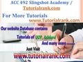 ACC 492 Slingshot Academy / Tutorialrank.com Tutorialrank.com For More Tutorials www.Tutorialrank.com.