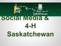 Social Media & 4-H Saskatchewan. ●MOU stated a need for a social media tool for Leaders to network, exchange ideas, as well as provide support to one.