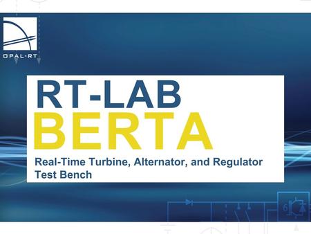 Banc d’(Bench) Essais pour(Tests for) Régulateurs(Regulators) Turbines et(Turbines) Alternateurs(Alternators)