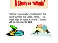 “Whole,” as mostly considered in this study is from the Greek, holos. The basic idea of holos is “entire,” “whole.” All as opposed to part.