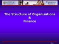 Slide 1 The Structure of Organisations & Finance.