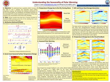 5. Temperature Change due to the CO 2 Forcing Alone Spatial variability is due to spatial variations of temperature, water vapor, and cloud properties.