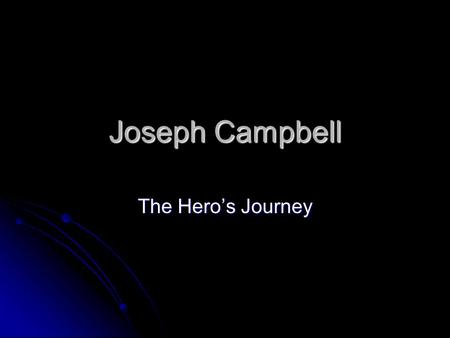 Joseph Campbell The Hero’s Journey. General Beliefs Student of Freud and Jung Student of Freud and Jung Archetypes Archetypes Collective Unconscious Collective.