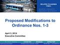 1 Proposed Modifications to Ordinance Nos. 1-3 April 3, 2014 Executive Committee RELATED TO AGENDA ITEM 4.