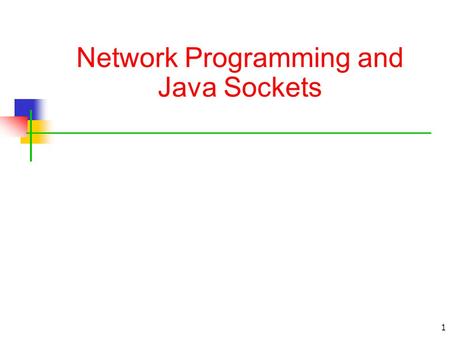 1 Network Programming and Java Sockets. 2 Network Request Result a client, a server, and network Client Server Client machine Server machine Elements.