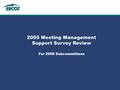 Role of Account Management at ERCOT 2005 Meeting Management Support Survey Review For 2006 Subcommittees.