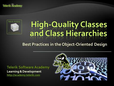 Best Practices in the Object-Oriented Design Learning & Development  Telerik Software Academy.