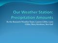 By the Research Weather Team: Lauren Gibbs, Liam Gibbs, Mary Kershner, Ben Kail.