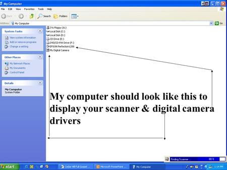 My computer should look like this to display your scanner & digital camera drivers.