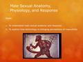 Male Sexual Anatomy, Physiology, and Response Goals a.To understand male sexual anatomy and response b.To explore how technology is changing perceptions.