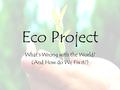 Eco Project What’s Wrong with the World? (And How do We Fix it?)