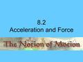 8.2 Acceleration and Force Graph of Speed (distance/time)