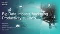 Reena Tiwari Sr. IT / February, 2015 Big Data Impacts Marketing Productivity at Cisco.