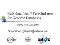 Bulk data files // TeraGrid uses for Genome Databases GMOD meet, June 2006 Don Gilbert,