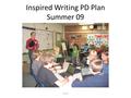 Inspired Writing PD Plan Summer 09 DRAFT. Outcomes To deepen understanding of effective instructional practices in writing through: – Information Literacy.