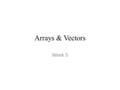 Arrays & Vectors Week 5. The simplest form of the multidimensional array is the two-dimensional array. A two- dimensional array is, in essence, a list.