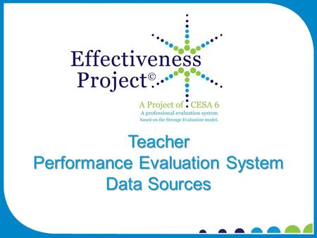 Teacher Performance Evaluation System Data Sources.