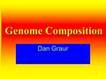 1 Genome Composition Dan Graur 2 Genome Composition in Bacteria.