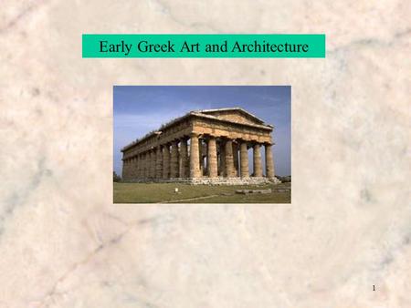 1 Early Greek Art and Architecture. 2 The Art of Greece The Periods The Cretan Period2000-1400 BC The Mycenaean Age1600-1100 BC Geometrical Period – The.