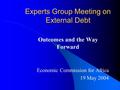 Experts Group Meeting on External Debt Outcomes and the Way Forward Economic Commission for Africa 19 May 2004.